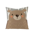 Axyaa Lovely Animals Linen Cushion Cover - Cute Bear Fox Deer Print