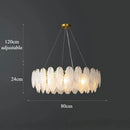 Axyaa Luxury Feather Glass Chandelier in Gold Finish - Elegant and Modern Lighting Solution