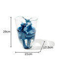 Axyaa Blue Stripes Glass Vase Table Decoration Hydroponics Room Decor