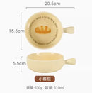 Axyaa Cream Bread Ceramic Handle Deep Plate Family Baking Tray Fruit Salad Tray