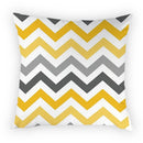 Axyaa Geometric Yellow Print Polyester Cushion Cover - 45x45cm