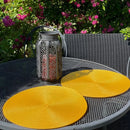 Axyaa Round Braided Placemats Set - Non-Slip Dining Table Mats & Coasters