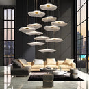 Axyaa Crystal Chandelier Stair Pendant Lamp Living Room Interior Lighting