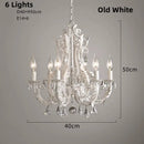 Axyaa French Metal Chandelier Crystal Lamp for Home and Store Lighting
