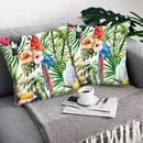 Axyaa Tropical Plant Parrot Decorative Pillow Cover - Flowers Sofa Cushion Case