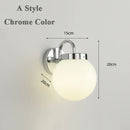 Axyaa Chrome Metal LED Wall Lamp with Acrylic Shade for Bedroom and Corridor