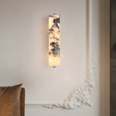 Axyaa Marble Wall Sconce: Black Metal, Dimmable, Natural Stone Lighting