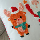 Axyaa Christmas Festival Pillowcase Set - Santa Claus Reindeer Embroidery Pillow Covers