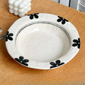 Axyaa Hand Drawn Ceramic Plates Set - Retro Style Tableware for Home Dining