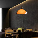 Axyaa Acrylic Lampshade LED Pendant Light - Dark Wood E27 Bulb