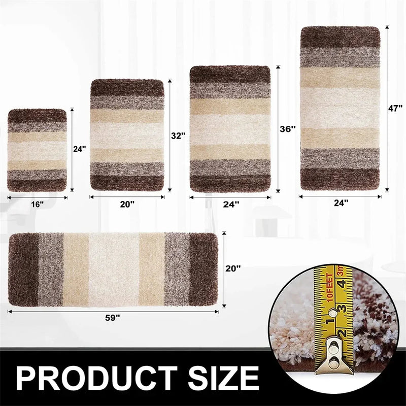 Axyaa Plush Microfiber Bath Mat: Soft, Absorbent, Non-Slip Rug for Bathroom, Shower, Living Room