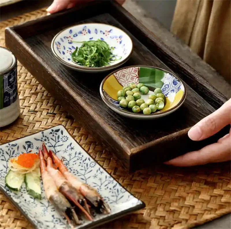 Axya Ceramic Sushi Dishes & Soy Sauce Saucers Set
