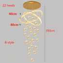 Axyaa Crystal Chandelier for Modern Home Stair, Living Room, Dining Room Lighting