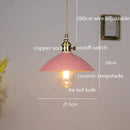 Axyaa Ceramic Copper LED Pendant Light for Home Indoor Decor - Nordic Hanglamp