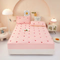 Axyaa Embroidered Padded Fitted Sheet, Washed Cotton, Single Piece, Non-Slip, All-Inclusive