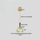 Axyaa Ceramic LED Pendant Light in White with Gold & Copper Accents