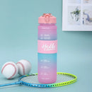 Axyaa Gradient Plastic Water Bottle 1000ML - Leakproof & Motivational Straw Drinking Bottle