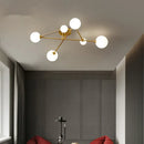 Axyaa Amber Glass LED Ceiling Chandelier: Modern Home Lighting Fixtures