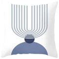 Axyaa Abstract Geometric Pillowcase in Nordic Blue Purple - Peach Skin Fabric