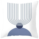 Axyaa Abstract Geometric Pillowcase in Nordic Blue Purple - Peach Skin Fabric