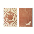 Bohemian Green Moon Sun Canvas Prints by Axyaa - Modern Minimalist Wall Art for Home Decor