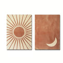 Bohemian Green Moon Sun Canvas Prints by Axyaa - Modern Minimalist Wall Art for Home Decor
