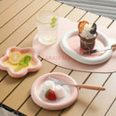 Ceramic Heart Dessert Plate Set by Axyaa - Cute Breakfast Tableware Home Inventory