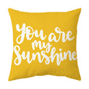 Axyaa Yellow Daisy Cushion Cover Line Sun Pillow Decor