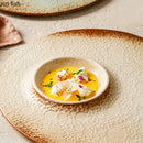 Axyaa Ceramic Vintage Dessert Dinner Plate Set - Circular Flat Steak Pasta Serving Plates