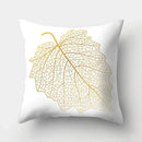 Axyaa Gold Leaf Polyester Cushion Cover - Decorative Sofa Pillow Cover