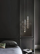 Axyaa Luxury Crystal Column Chandelier for Staircase LED Pendant Lamp