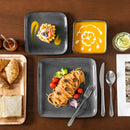 Axyaa 24-Piece Square Dinnerware Set for 4 - Plates & Bowls Dining Set