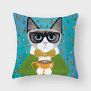 Axyaa Cat Print Pillowcase 45*45cm