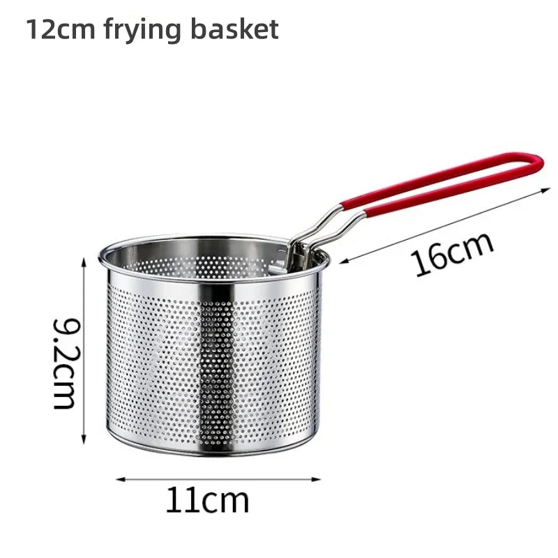 Axyaa Stainless Steel Fry Basket Strainer Spoon for Cooking French Fries