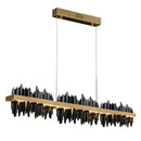 Axyaa Gold/Black LED Modern Chandelier for Dining Room and Kitchen Island