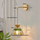 Axyaa Vintage Glass Wall Light with Adjustable LED and Pull Chain Switch