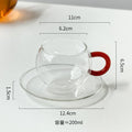 Axyaa High Temp Glass Coffee Cup & Saucer Set - 200ML