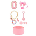 Axyaa 7pcs Cup Set for Stanley Tumbler: Straw, Cover, Cap, Boot, Stopper, Keychain, Sticker