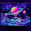 Axyaa Fluorescent Tapestry: Astronaut UV Wall Hanging for Independent Room Aesthetics