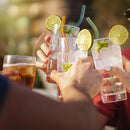 Axyaa Glass Wavy Straws Set - Eco-Friendly Reusable Colorful Drinking Straws