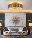 Axyaa Modern Circle LED Ceiling Chandelier, Aluminum Pendant Light for Living Room
