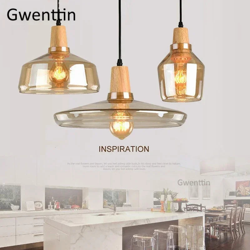 Nordic Glass Pendant Lights by Axyaa: Modern Industrial Decor Lighting