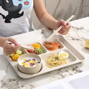 Axyaa Wheat Straw Dining Tray Split Plate - Large Capacity Five-grid