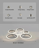 Axyaa LED Black Ceiling Fan with Smart Remote Control and Silent Lighting