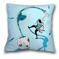 Axyaa Spaceman Astronaut Ocean Blue Pillow Cover for Home D��cor
