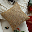 Axyaa Gold Wool Knitted Christmas Cushion Cover for Home Decoration