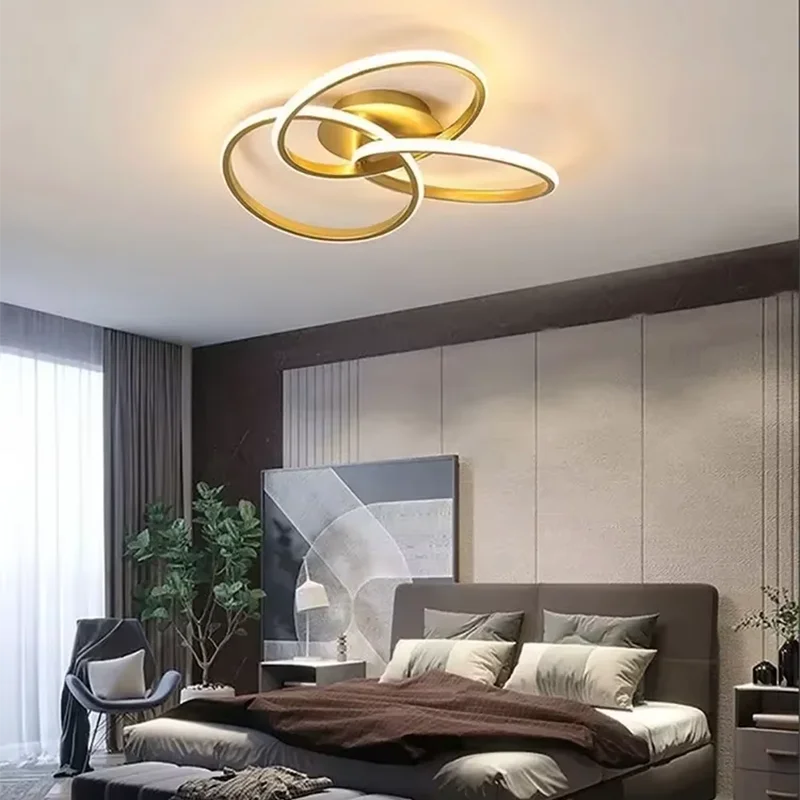 Axyaa Trefoil LED Ceiling Light: Dimmable Acrylic, Black White Gold Luminaire