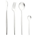 Axyaa Gold Cutlery Set: 4Pcs Stainless Steel Flatware Knives Forks Spoons Teaspoons