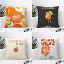 Axyaa Aperol Spritz Themed Decorative Pillow Covers for Sofa, Bedroom, Car