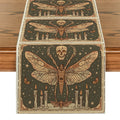 Axyaa Moth Skull Table Runner: Stylish Home Dining Decor & Party Essential